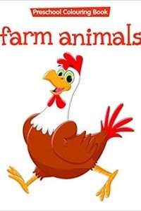 preschool colouring book - farm animals
