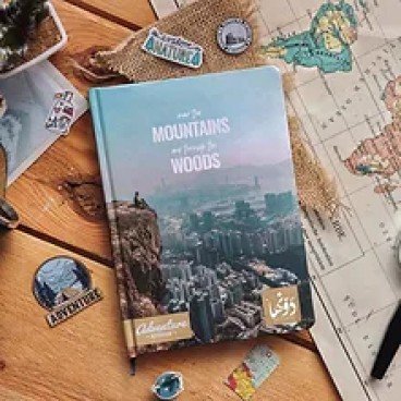 "adventure notebook	Over The Mountains"