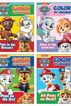 Paw Patrol Color By Number Super Pack : Set Of 4 Coloring Books For Kids