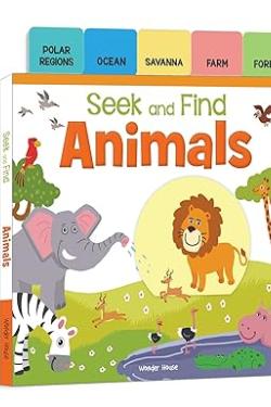 Seek And Find: Animals: Early Learning Board Books With Tabs