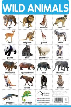 Wild Animals - My First Early Learning Wall Chart: For Preschool, Kindergarten, Nursery And Homeschooling