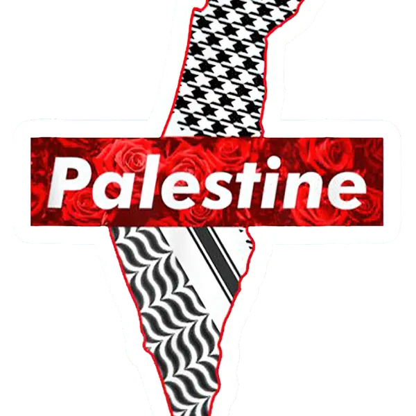 Red Palestine map shaped LOGO