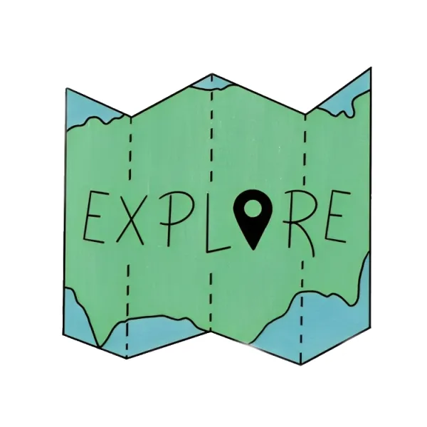 Explore map sticker