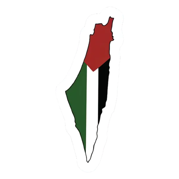 Palestine map shaped LOGO with flag colors