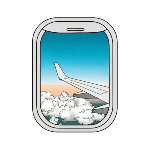 Plane window view sticker