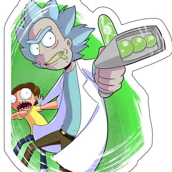 Rick pointing with portal gun - Rick And Morty