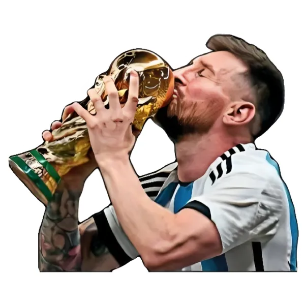 Messi kissing world cup sticker - Football sticker