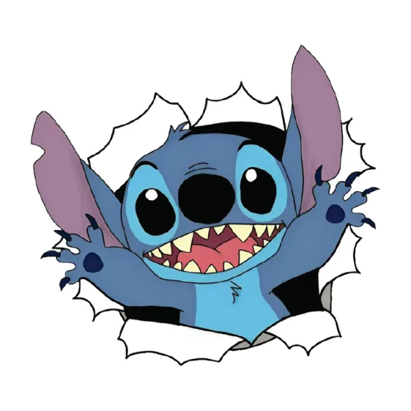 Stitch coming from inside the wall - Lilo and Stitch