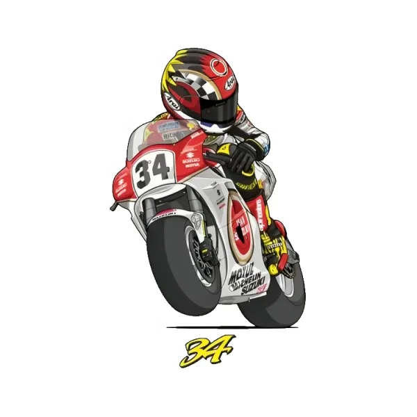 motorcycle racer illustration sticker