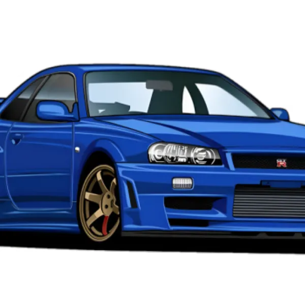 Blue Skyline GT-R sticker